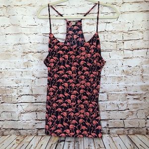 J Crew Flamingo Print Racerback Tank size 14
